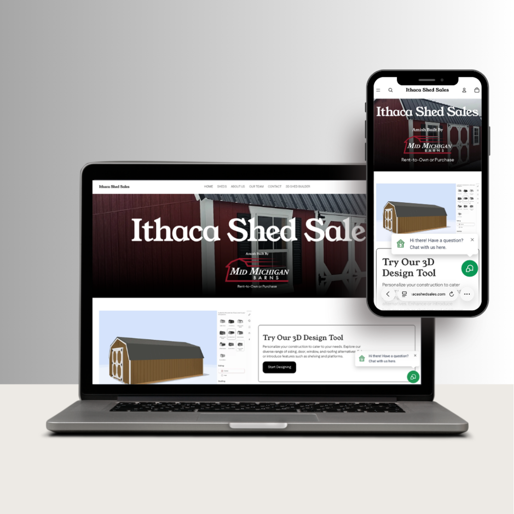 Ithaca Shed Sales website mockup