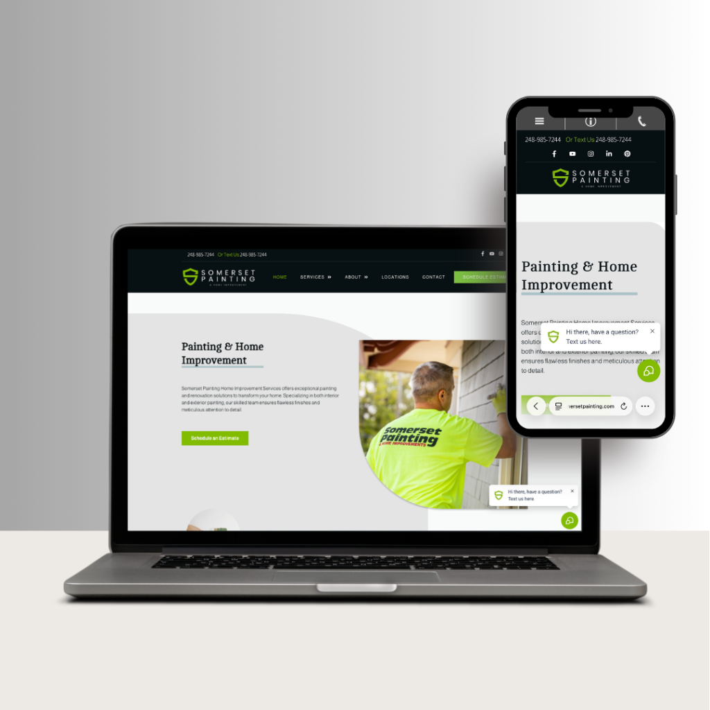Somerset Painting website mockup