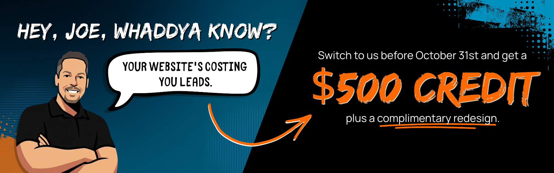 Switch your website to Design Squad Media and get a $500 credit, plus a complimentary redesign.